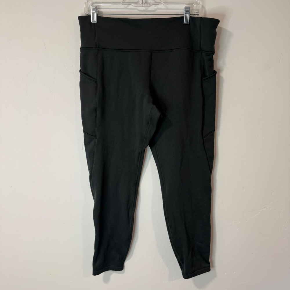 Athleta Womens Altitude Edge Stash Tight XL Dark Green Fleece Polartec 469516
